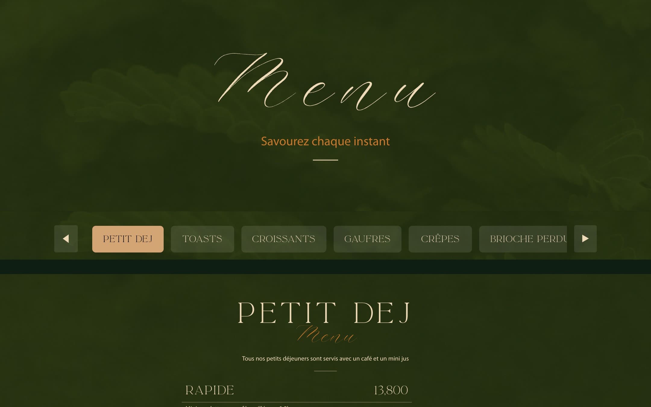 Menu Zitouna